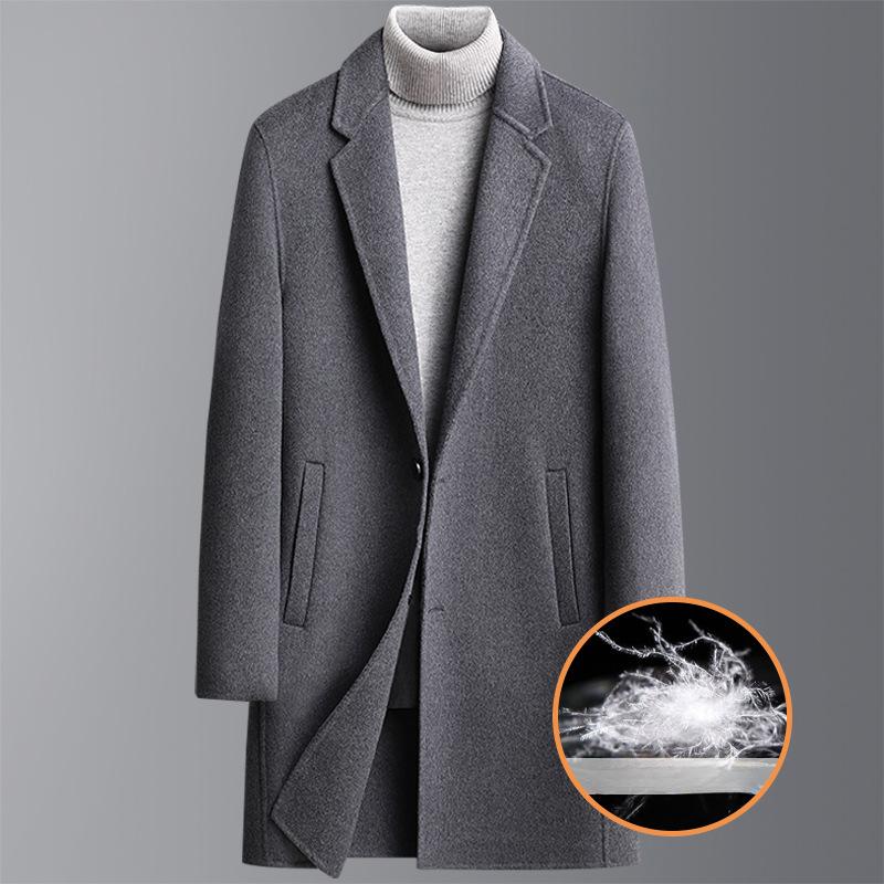 Autumn and Winter New Versatile Down Take-off Liner Double-sided Wool Coat Men's Medium and Long Woolen Coat Coat Men's