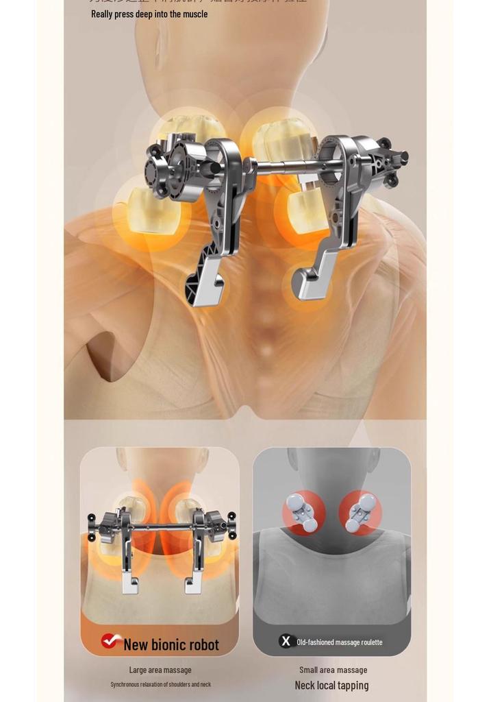 Rechargeable Trapezius & Cervical Neck Massager with Kneading & Heat Therapy