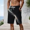Mens Plus Size Beach Shorts Abstract Star Dripping Print Loose Drawstring Quick Dry Casual Swim Trunks For Summer Beach Surfing Daily Wear