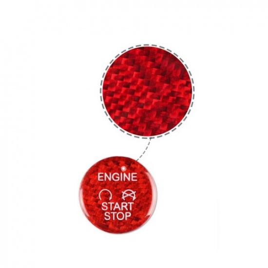 Red Carbon Fiber Car Engine Start Push Button Cover For Ford Focus 2015-2018