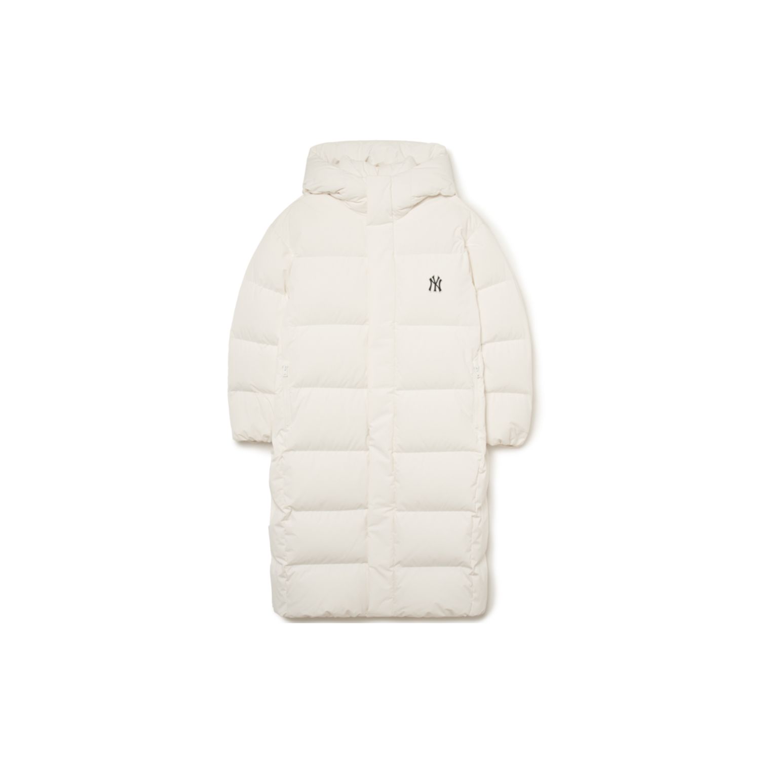 MLB FW23 New York Yankees Logo Print Lange Gewatteerde Jas met Capuchon Unisex Bovenkleding Wit 3ADJB1336-50CRS XS white