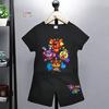FNAF Breathability T-shirt Set Children Five Nights Top Boys Girls Summer At Freddy Short Sleeved Shorts Two-piece Set