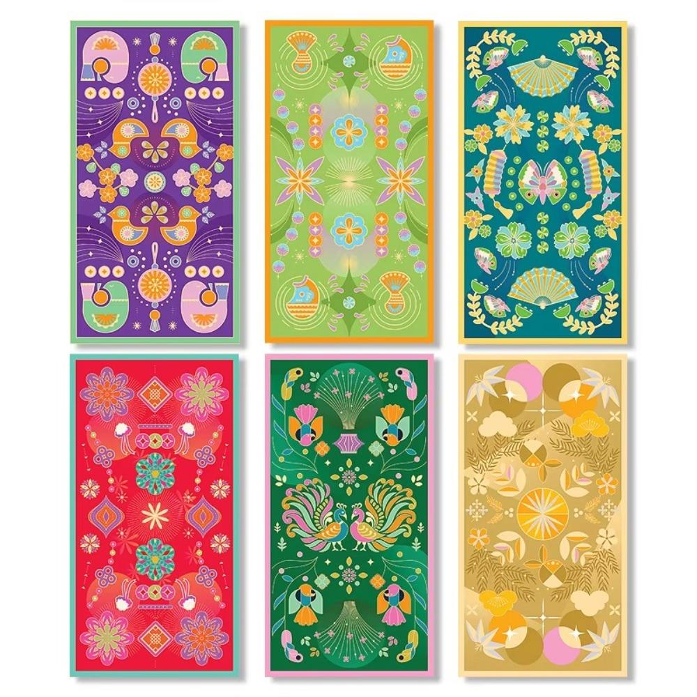 6pcs Cartoon Eid Mubarak Envelopes Elegant Pattern New Year Red Envelopes  Middle East Festival