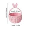 Adorable Bunny Ears Woven Basket for Easter Gifts for Picnic Wedding Party Candy Flower Basket Empty Snacks Basket Decor