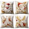 Christmas Delights: Snowman, Santa, Tree & Deer Themed Pillowcases Sofa Room Decoration New Year Holiday Home Decoration