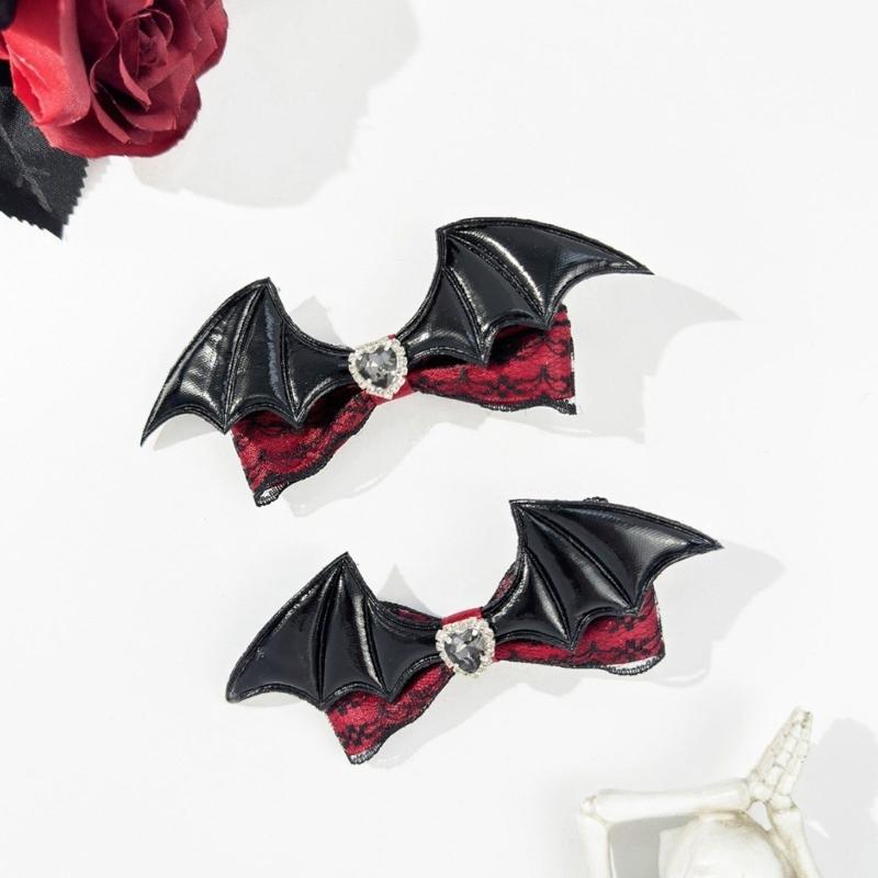 Gothic Devil Wing Hair Clip Side Clip Hairpins Women Hair Styling Accessories for Thin Hair 2000s Halloween Party Headwear