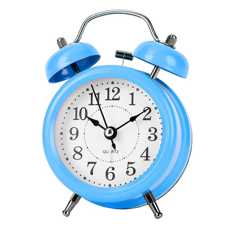 Simple Dormitory Student Alarm Clock Metal Small Alarm Clock Children's Bedroom Bedside Clock Silent Luminous Quartz Watch