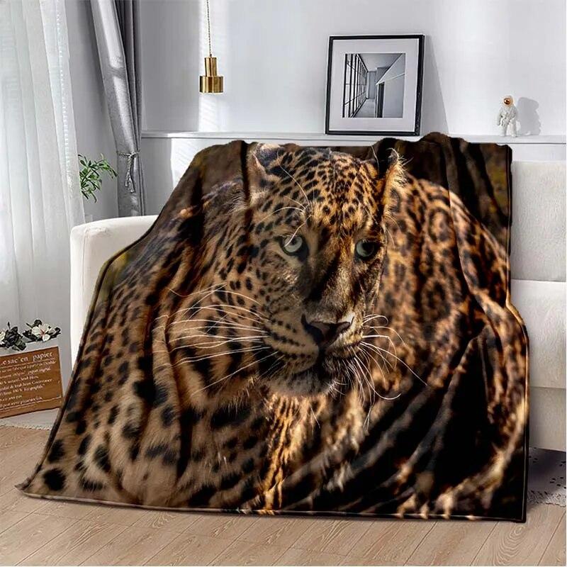 3d Tier Gepard Leopard Cartoon Blanket for Bed Picnic Blanket Sofa Thin Blanket Air Conditioning Blanket Customized Blankets