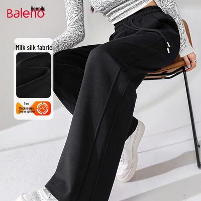 Baleno Women's High-Waist Patchwork Straight-Leg Casual Pants