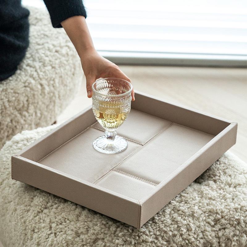 

Luxury Leather Tray for Decor & Storage Gray Tissue Box