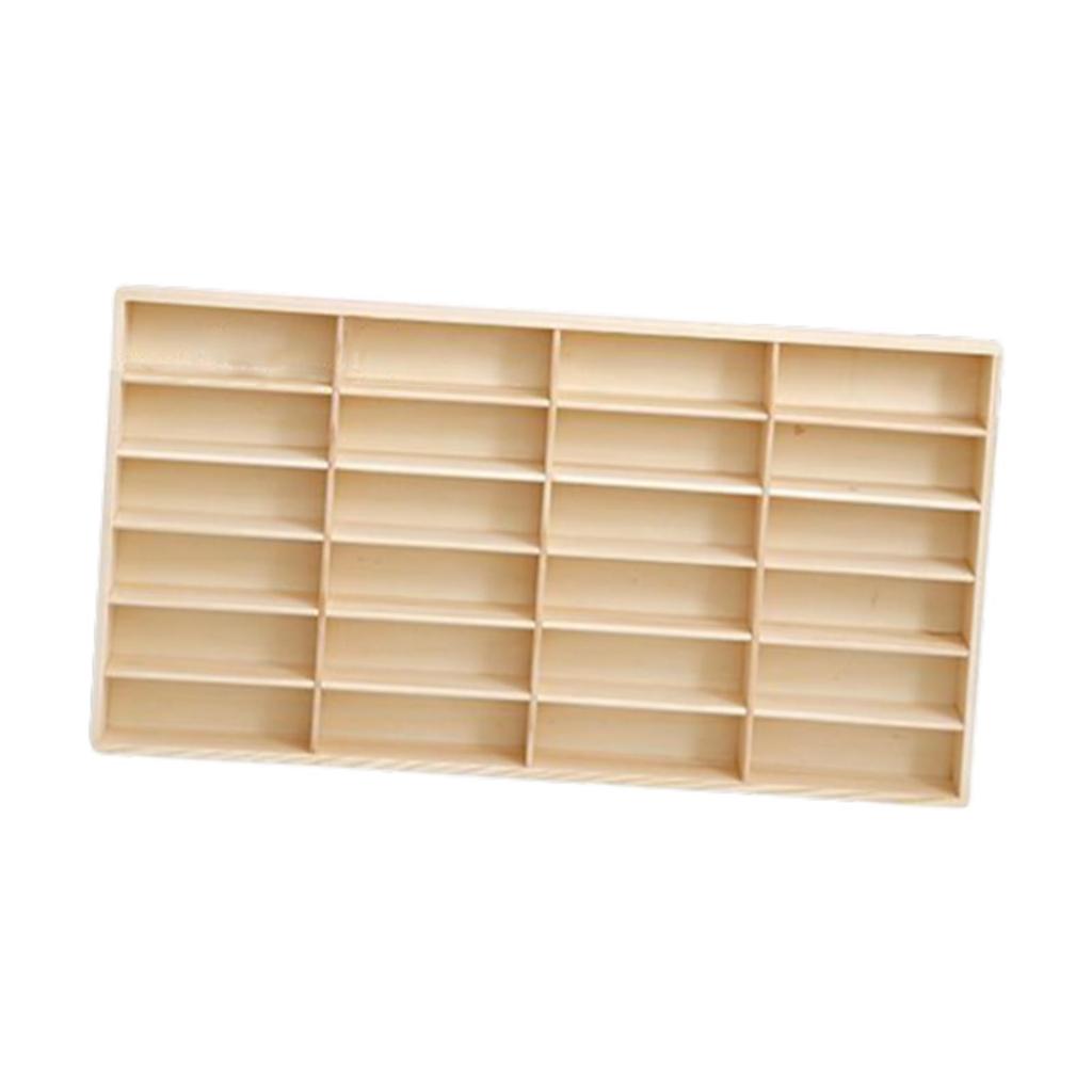 Wooden Storage Divider Box Showcase Organizer Cabinet Display Box for Doll Personal Collectibles Action Figures Tiny Dolls