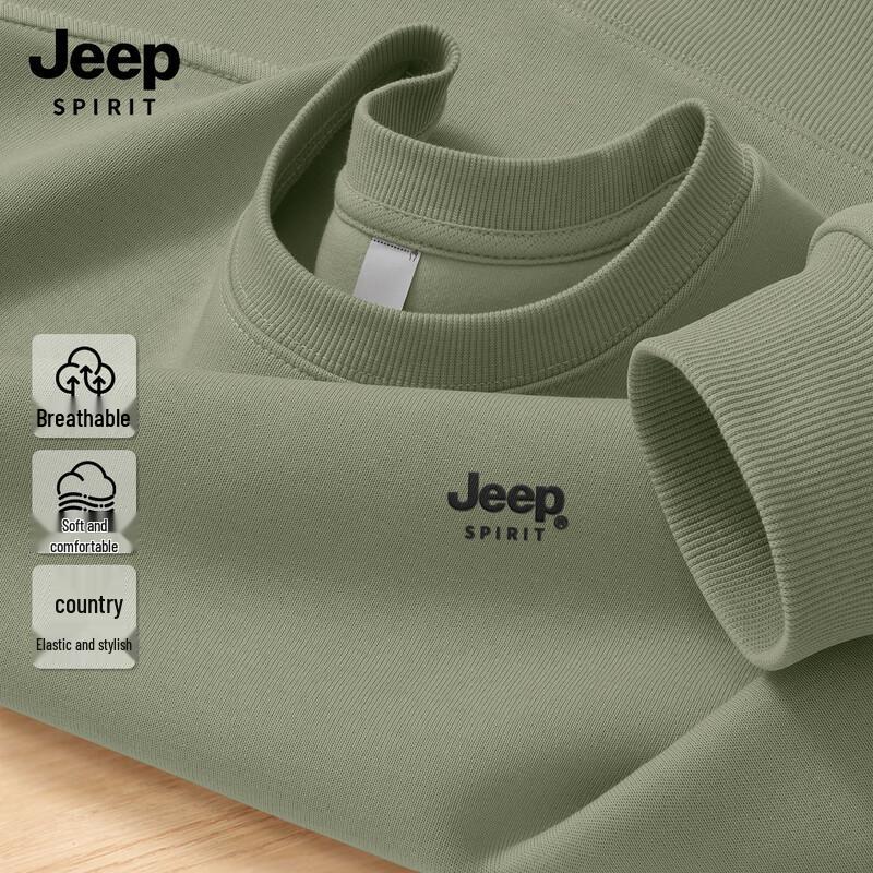 JEEP SPIRIT Men's Loose Fit Round Neck Sweatshirt