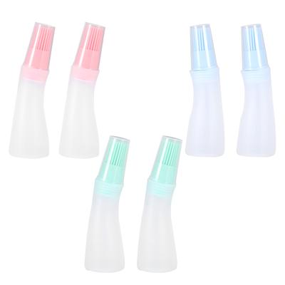 2Pcs Household Barbecue Silicone Oil Bottle with Brush Kitchen Baking Barbecue Tool