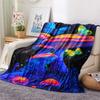Mushroom Print Flannel Blanket, High quality Comfortable for All Seasons, Home Decor, Warmth and Comfort, Perfect for Christmas Gifts