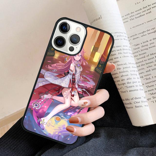 Genshin Impact Yae Miko Phone Case Cover For iPhone 17 Air 16 15 14 plus 12 13 pro max coque Shell Fundas