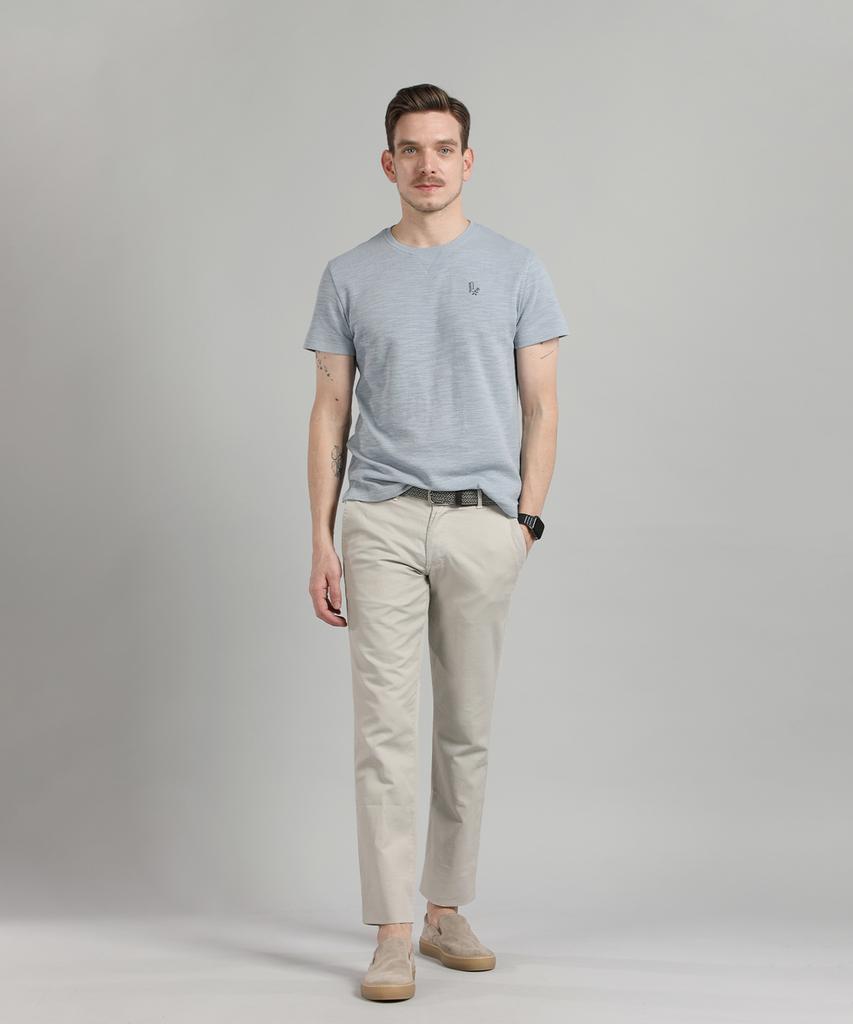 PANICALE Beige Twill Cotton Dyed Slim Fit Chino Pants