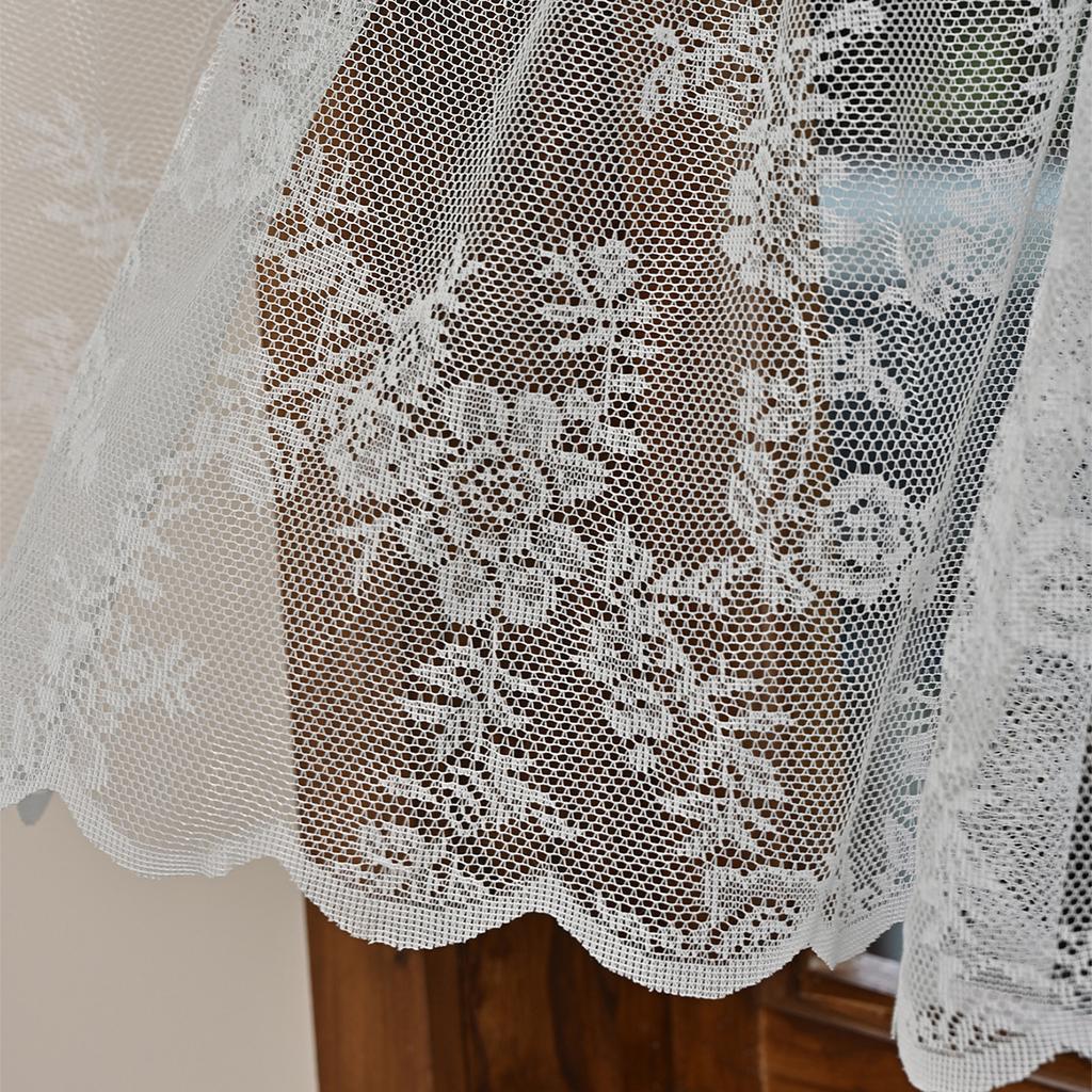 Printed Piercing Rod Short Curtain Semi-Blackout Lace Window Screen Finished Curtain Kitchen Study Partition Curtain