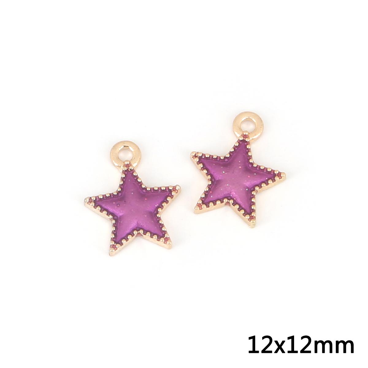 

5-10 шт эмалевый сплав в форме звезды/планеты/луны подвески бусины-подвески для ювелирных изделий своими руками 12x12mm 10pcs-Star фиолетовый