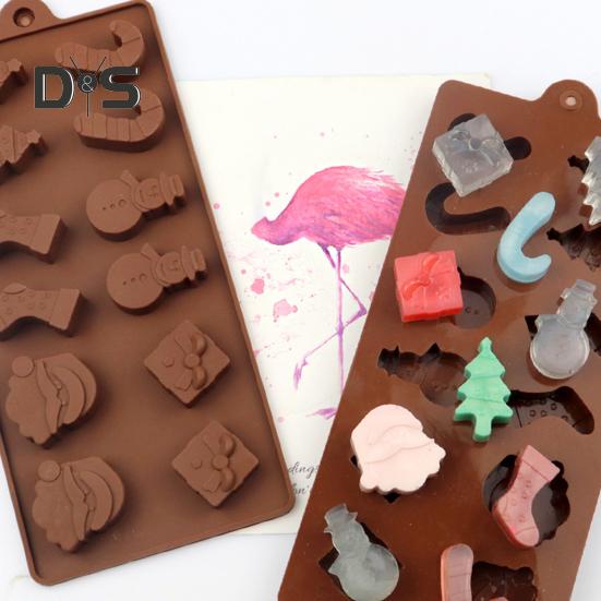 Forma na čokoládu nepřilnavá silikonová forma na pečení s vánočními prvky