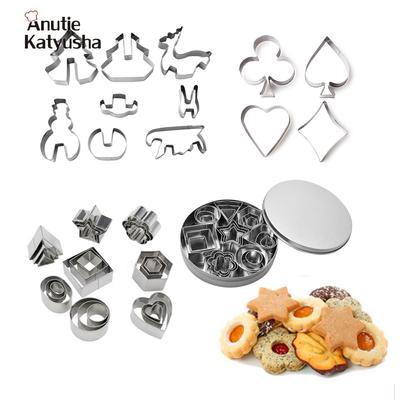 4/24 Pz Mini Set di taglierine per biscotti in acciaio inossidabile Stampo per biscotti per biscotti Natale Tagliapasta Affettatrici Strumenti di cottura