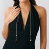 Salircon Fashion Exquisite Imitation Pearl Tassel Pendant Choker Necklaec for Women Elegance Charm Long Chest Chain Jewelry Gift