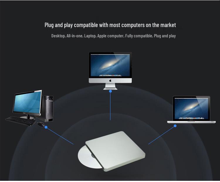 High-Speed USB-C/USB External Slot-in DVD Burner