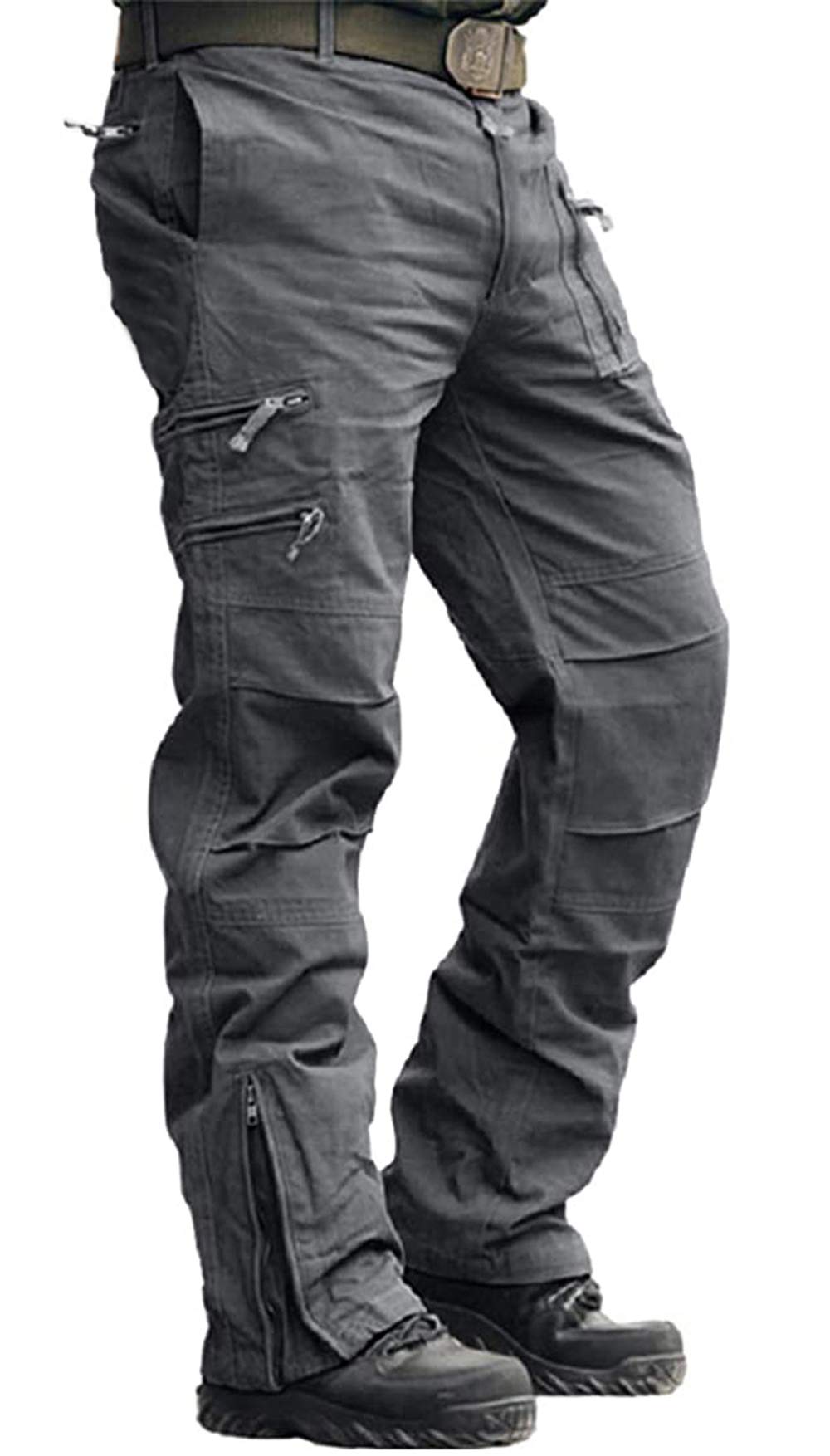 

TACVASEN Outdoor Wear Ski and Military Size 3XL Men s Straight-Fit Zip-Cuff Pants, Work, Airsoft, Spring, Fishing, More, Abrasion-Resistant, Gray, сірий колір