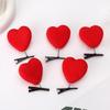 Red Heart Flocking Hair Clip: Cute Dog-Year Style, Top Grip Headband, Creative Hair Accessory