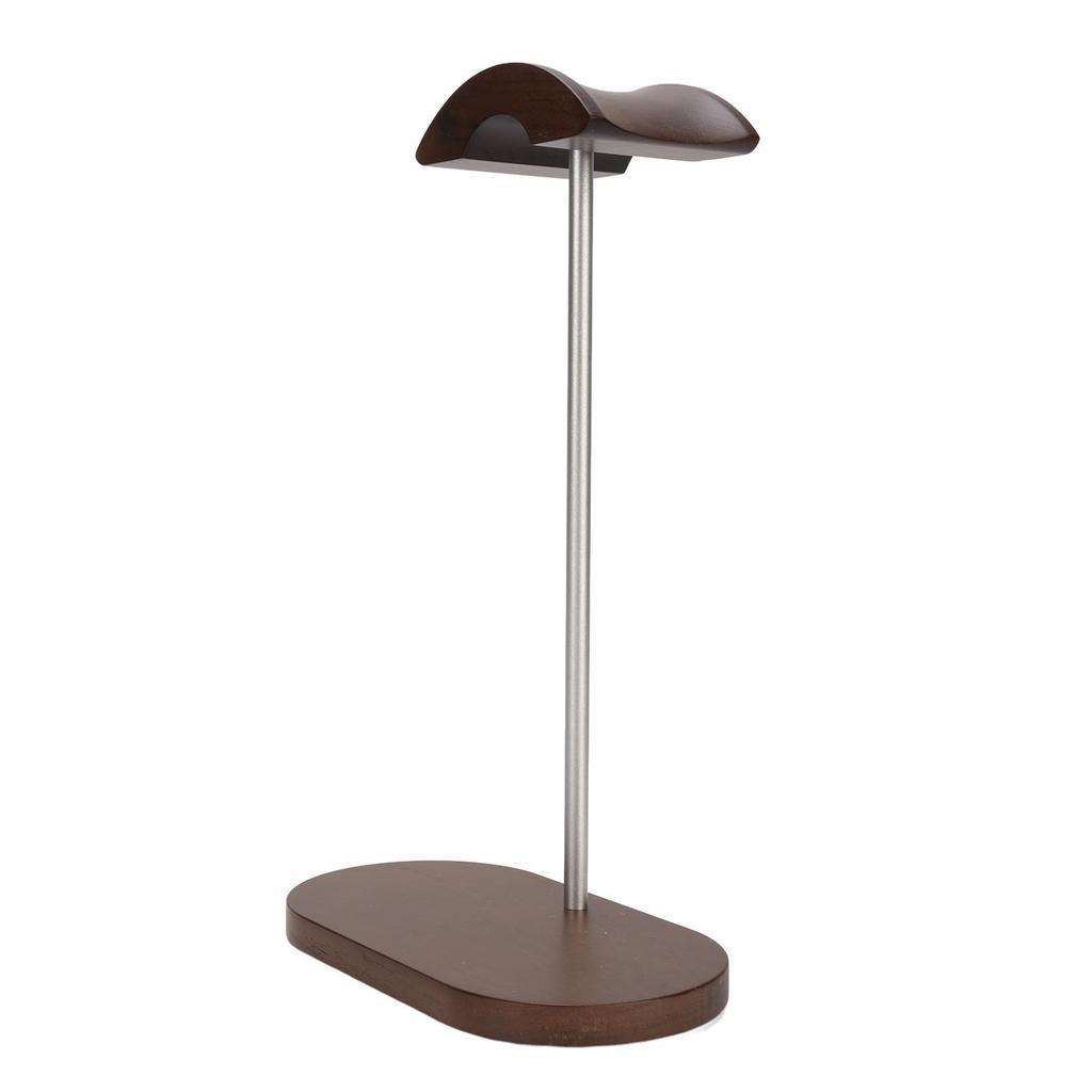 Walnut Headphone Stand Headset Holder with Aluminum Alloy Supporting Bar Wood Base for Gaming Headphones Display