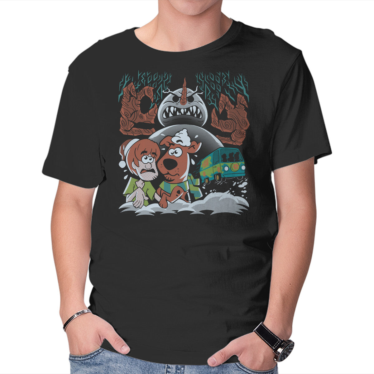 Unisex Crew Neck T-Shirt Mystery Christmas Graphic Short Sleeve Casual Tee XXL