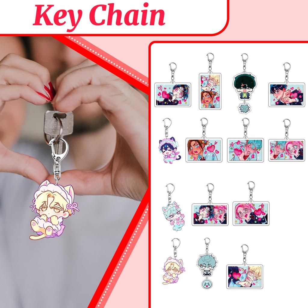 Anime Perifere Acryl Sleutelhanger Hanger, Schattige Student Anime Rugzak Hanger