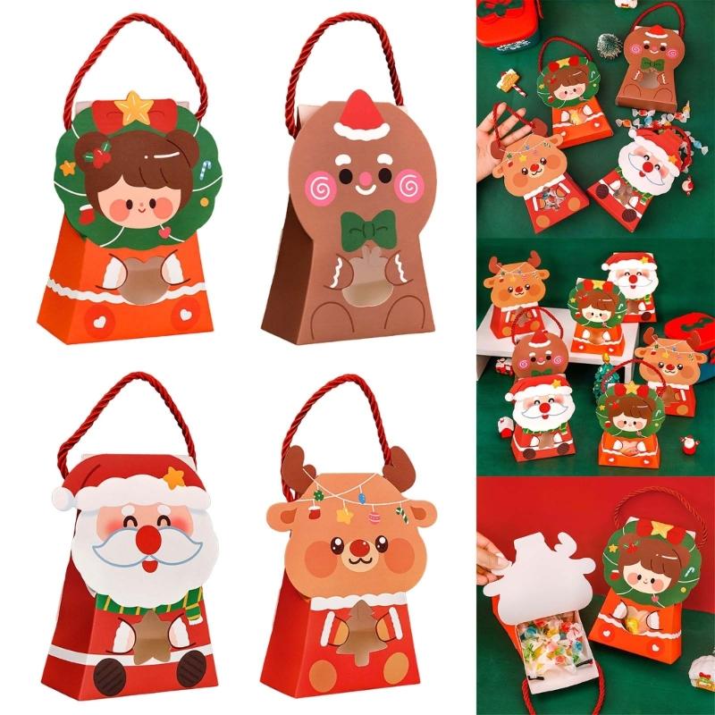 Festive Christmas Gift Boxes 10pcs Chocolate Candy Packaging Bags for Home Decor