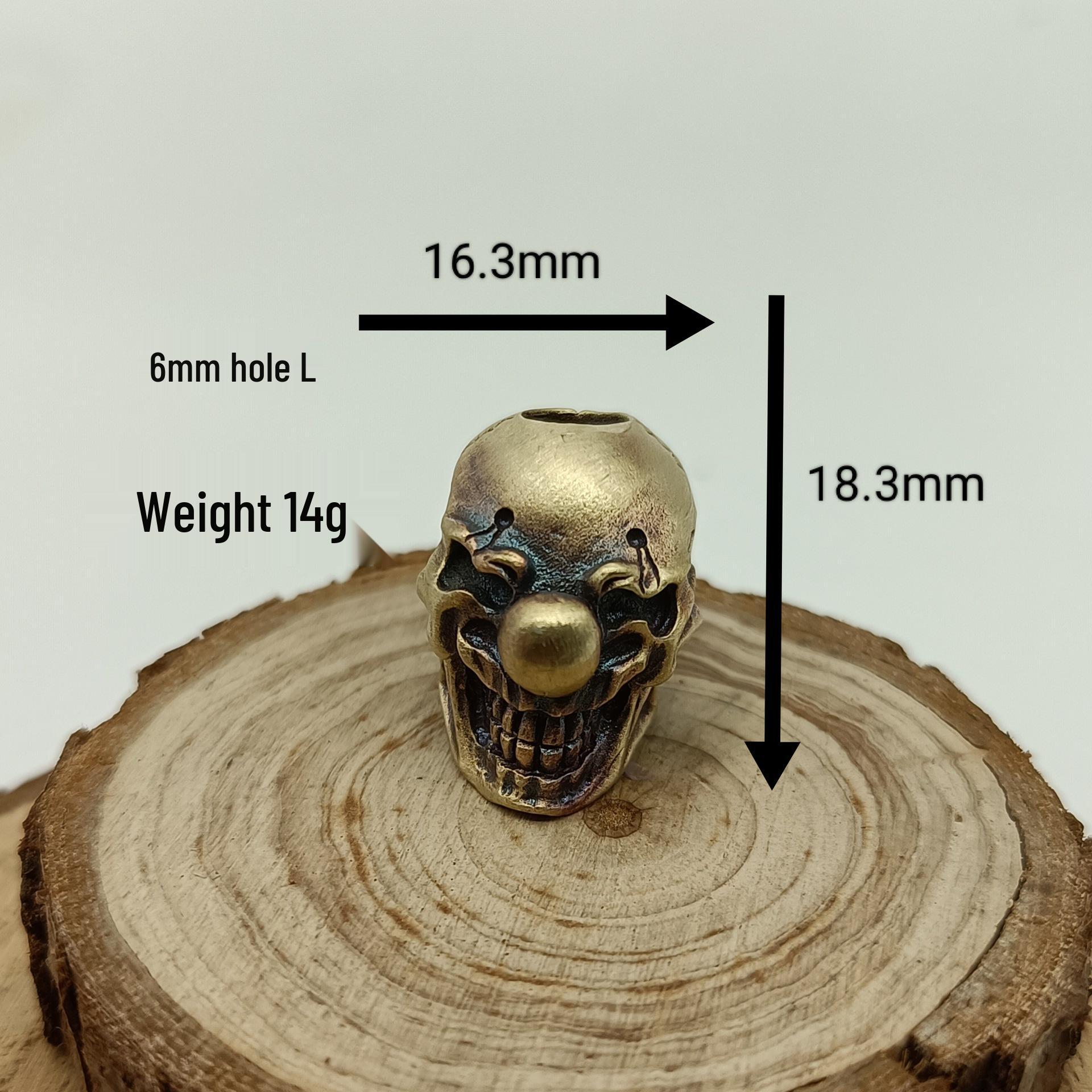 Ancient Style Copper Clown Knife Pendant: EDC, Paracord, Flashlight & Keychain Accessory латунный