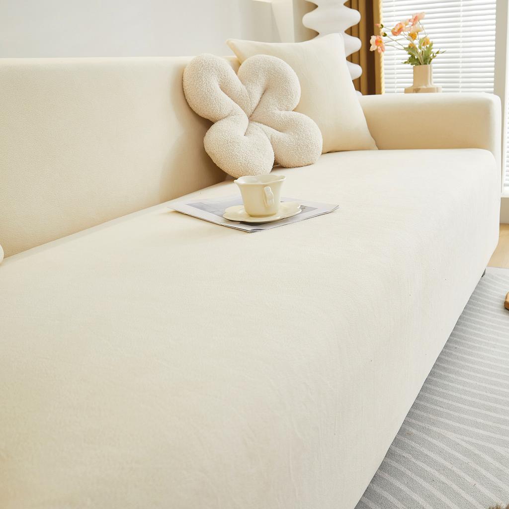 Cream Wind Thick Fleece Sofa Cover Winter Seat Cushion All-Inclusive Universal Cover