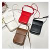 Candy Color Saddle Faux Leather Bag Sweet Small Square Phone Purse for Women CLE