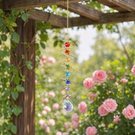 Pencereler İçin Kristal Güneşlikler, Renkli Şifa Işığı Kristal Güneşlik, Prizma Kristal Sarkıt Kolye, Spiral Rüzgar Çanları, İç Mekan Dış Mekan Teras