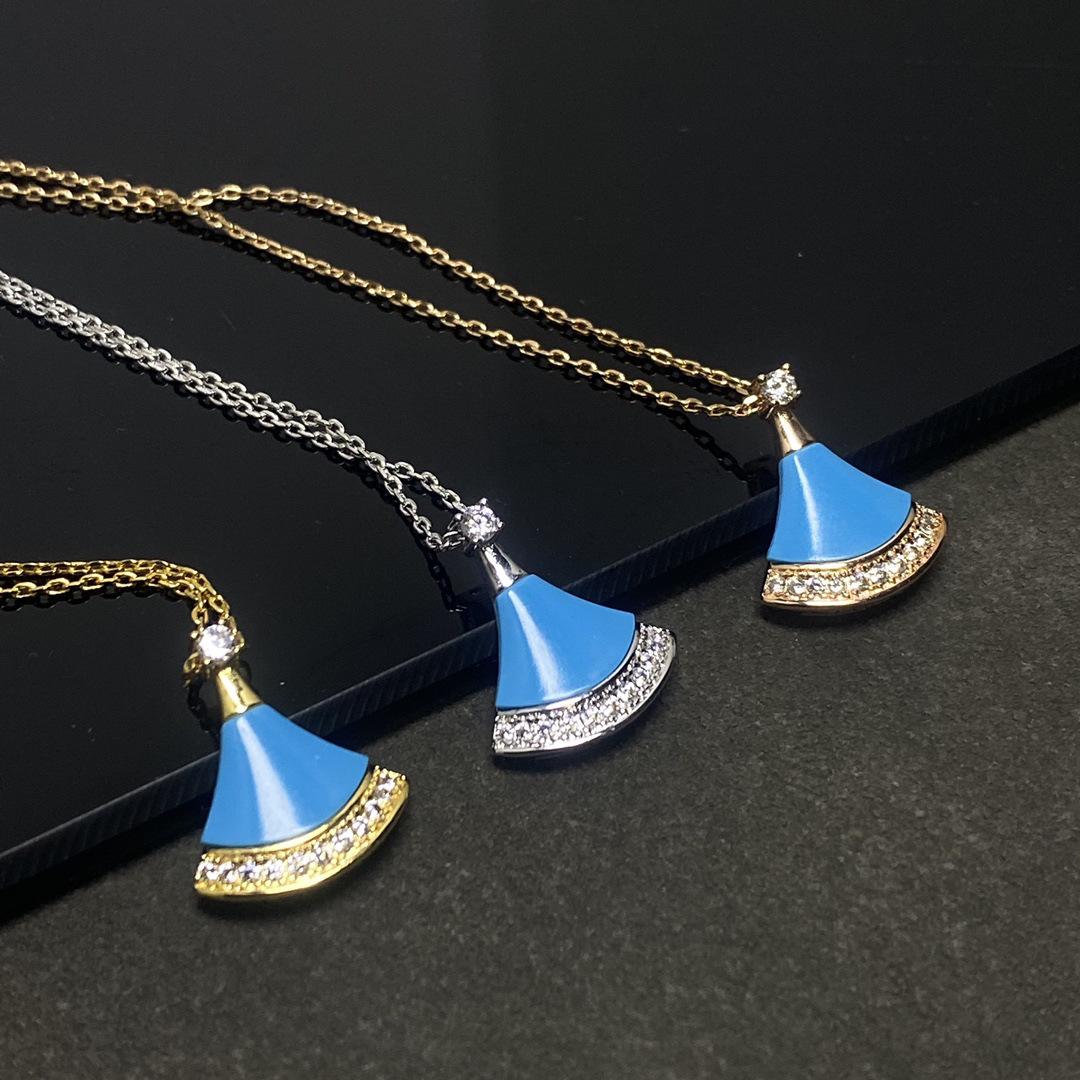 

Натуральный перламутр Двухслойный кулон-веер Ожерелье - Женская роскошная цепочка для ключицы Rose Gold