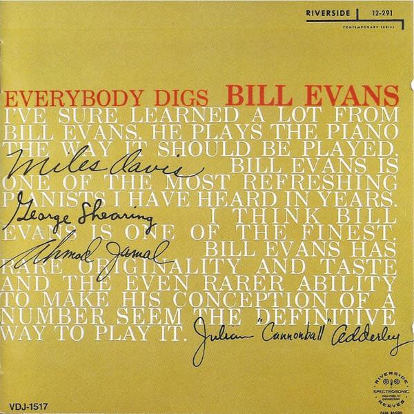 CD BILL EVANS - Everybody Digs Bill Evans VDJ1517 RIVERSIDE 1985 Japan Jazz Used