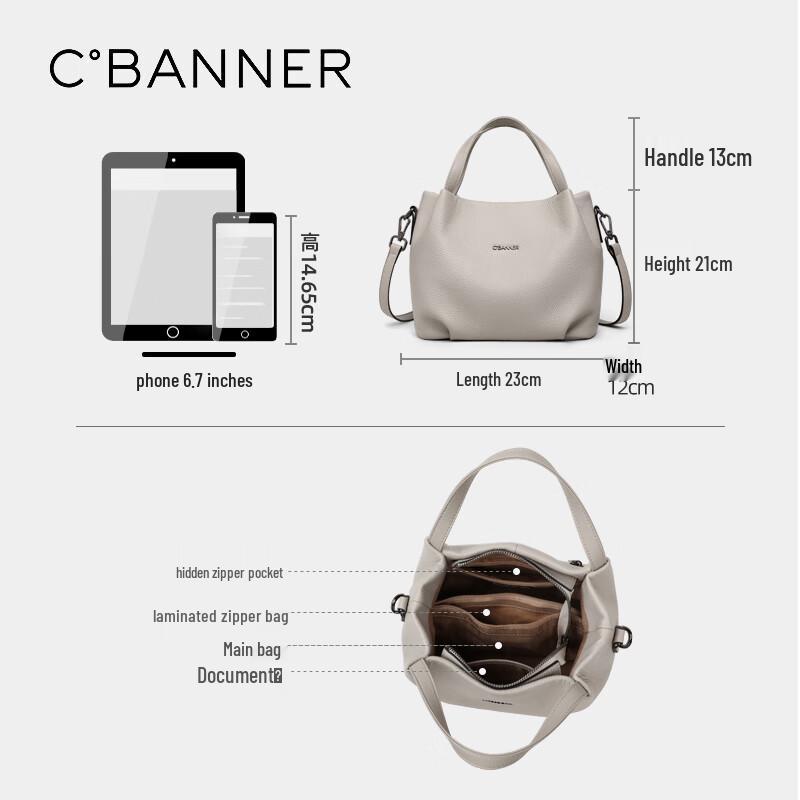 C.BANNER Women's Top-Grain Leather Handbag