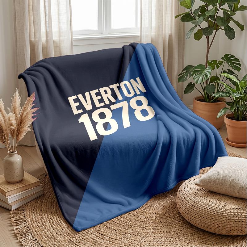 Coperta in Flanella con Stampa Calcio Everton, Morbida Calda Leggera Coperta da Divano Letto Campeggio