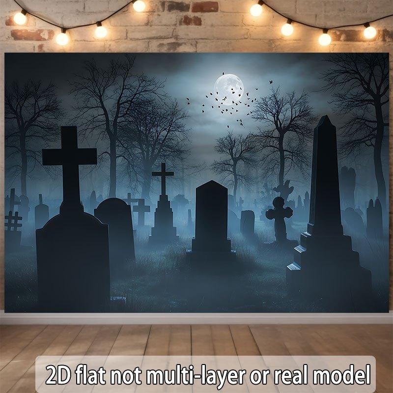 Two-dimensional plane night-themed ghost cemetery suitable for events weddings partieszyc