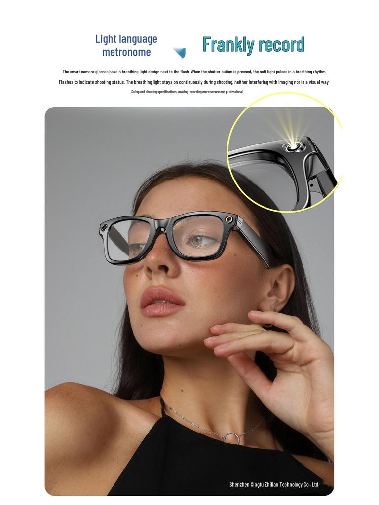 Chytré brýle W610: 800W Pixel AI Překlad, Nahrávání Fotografií a Videa, WIFI, Duální Redukce Šumu, Brýle Proti Otřesům.