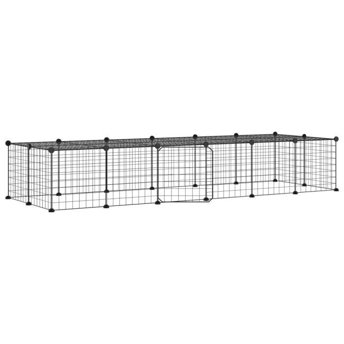 3114056 vidaXL Cage animaux de compagnie à 28 panneaux et porte Noir 35x35 cm