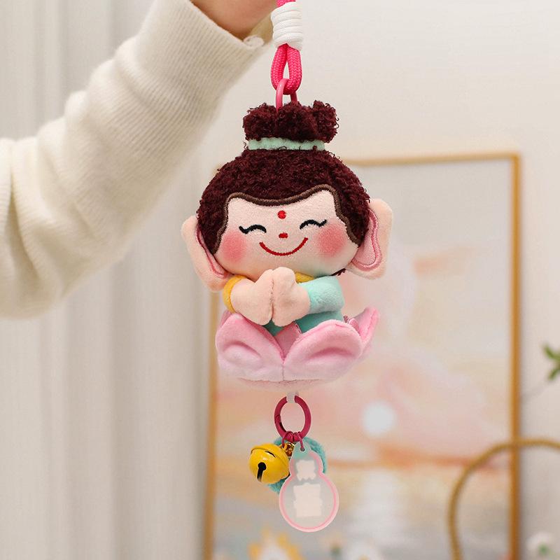 Cultural and Creative Series Lotus Little Buddha Doll Pendant Cartoon Cute Buddha Companion Good Luck Plush Toy Bag Hanging Decoration