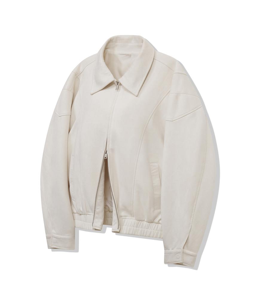 Standarderror 87-Stan061 Layer Line Suede Blouson Jacket Ivory
