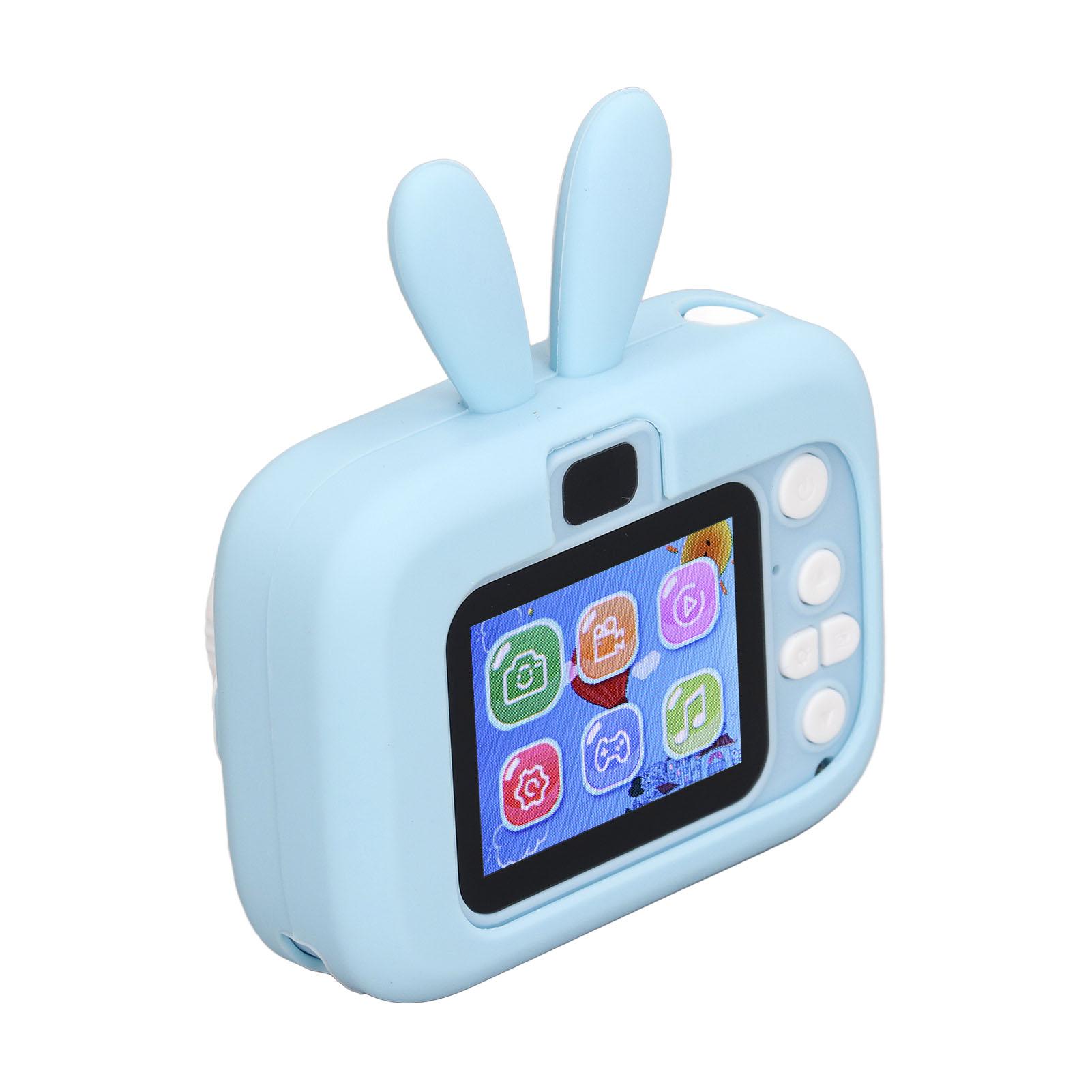 

Детская цифровая камера 20 МП, игрушка для селфи для детей, подарок на Рождество и день рождения для малышей, форма кролика, 2 дюйма, синяя синий