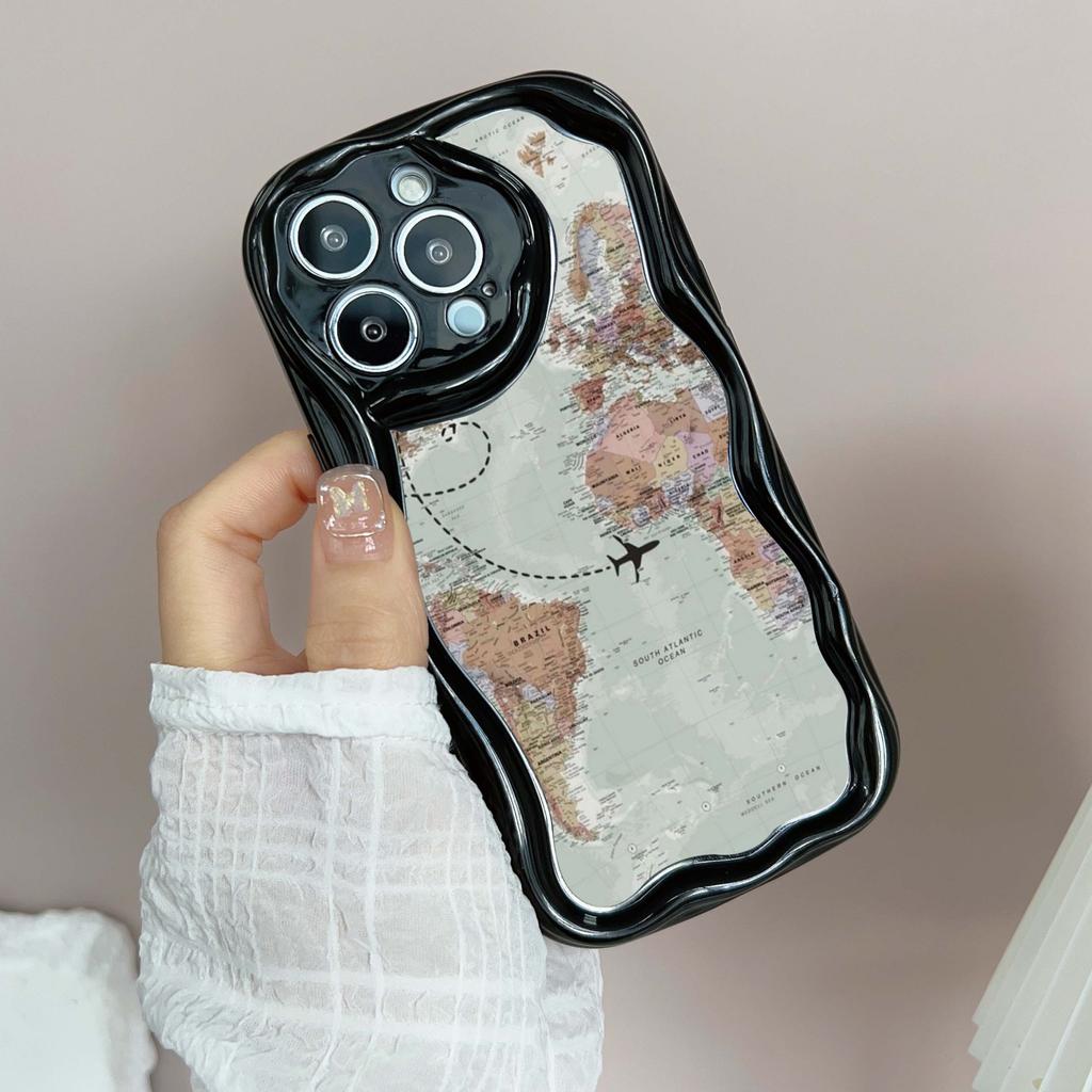 Ae89 Map aircraft trajectory Protective Phone Cases for Apple iPhone 16 15 14 13 Pro Max 11 12 mini XR 7 8 6s Plus XS Max SE Wave TPU Back Cover