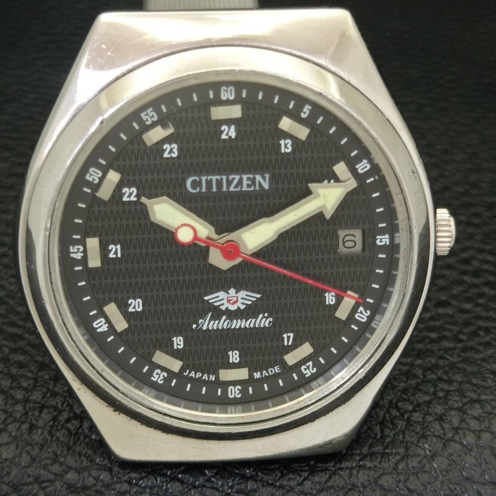 VINTAGE CITIZEN AUTOMATIC 8200 JAPAN MENS DATE BLACK COLOR DIAL WATCH a500213-2 R151b-a500213