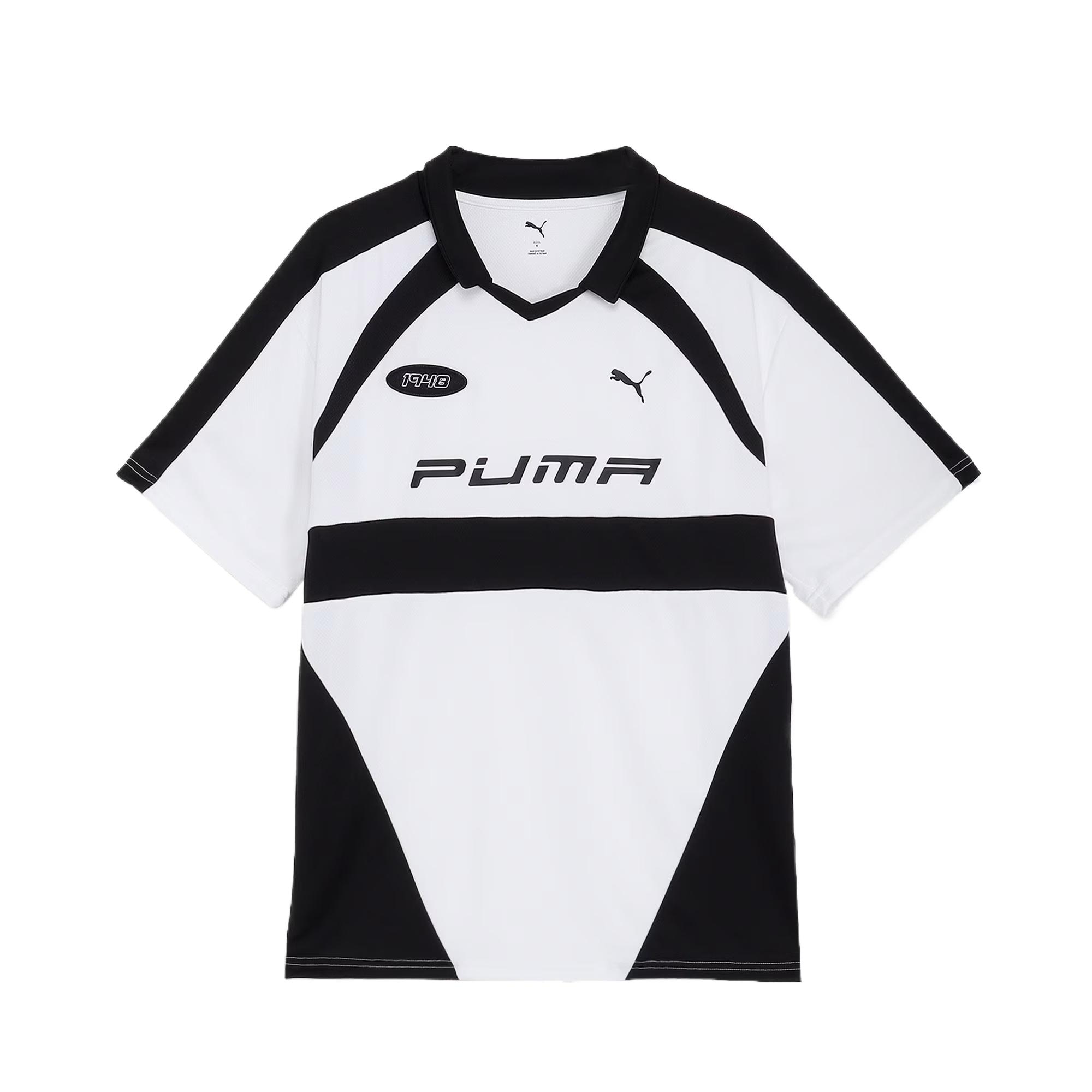 PUMA Unisex Retro Football Style Short Sleeve Polo Shirt White 631242-02 XL