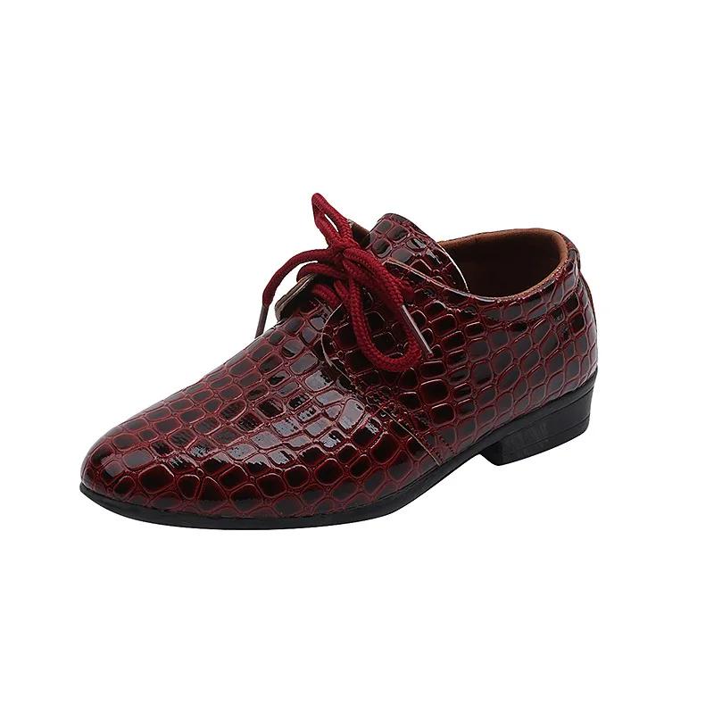 Children's Leather Shoes Pointed Toe Versatile Boys School Formal Performance Shoes Fashion Non-slip Kids Causal Uniform Flats